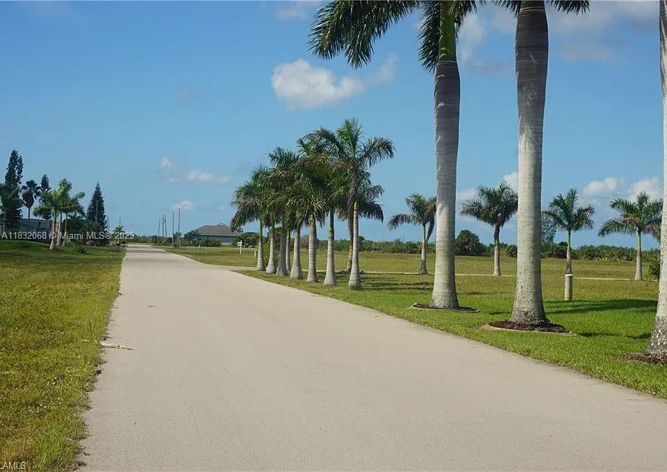 A paved road leads through a grassy field lined with tall palm trees — 4500 NW 34th Ter, Cape Coral FL 33993, CAPE CORAL, FL