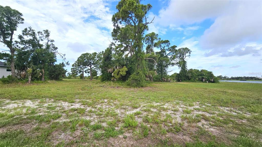 A grassy, undeveloped lot features scattered trees and shrubs with a view of a lake — 56 BRIG CIRCLE E, PLACIDA, FL