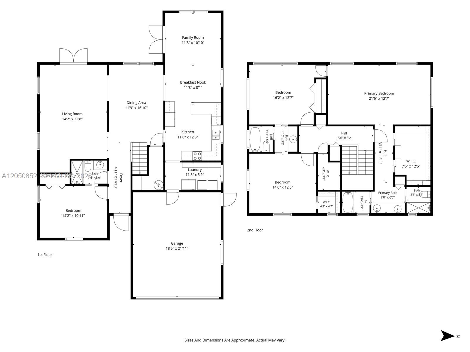 This is a floor plan showing the layout of a two-story residential home — 4820 Campo Sano Ct, Coral Gables FL 33146, CORAL GABLES, FL