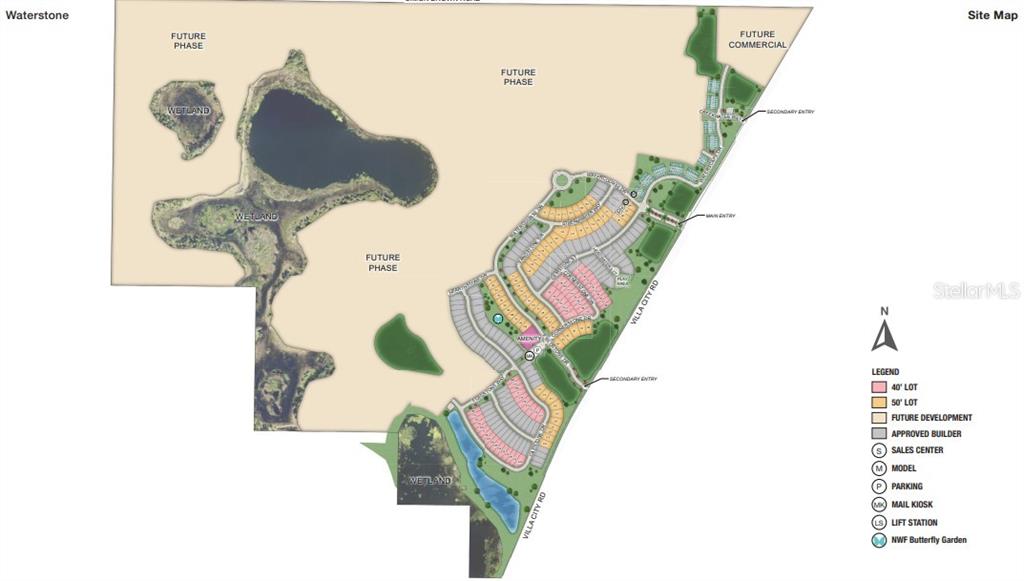 This site map shows the layout of the Waterstone residential development with future phases — 212 STREAMWATER WAY, GROVELAND, FL