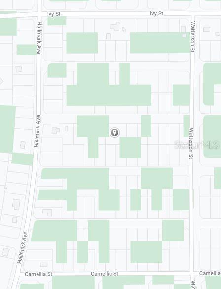 This is a map showing a residential neighborhood block between Ivy Street and Camellia Street — 1411 CALADIUM STREET, LAKE PLACID, FL