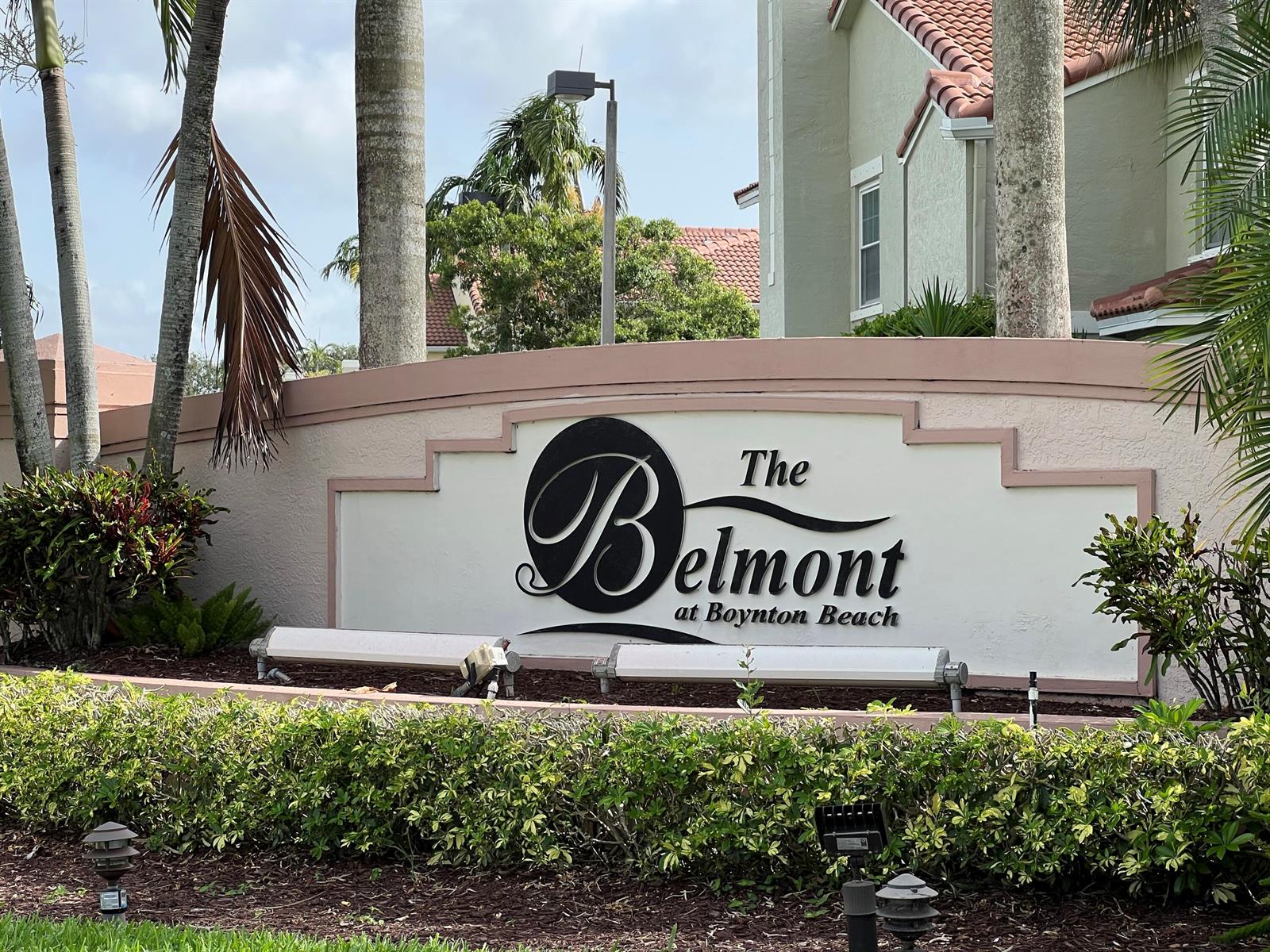 A sign for The Belmont at Boynton Beach stands in front of a residential building — 607 Belmont Place, Boynton Beach FL 33436, BOYNTON BEACH, FL