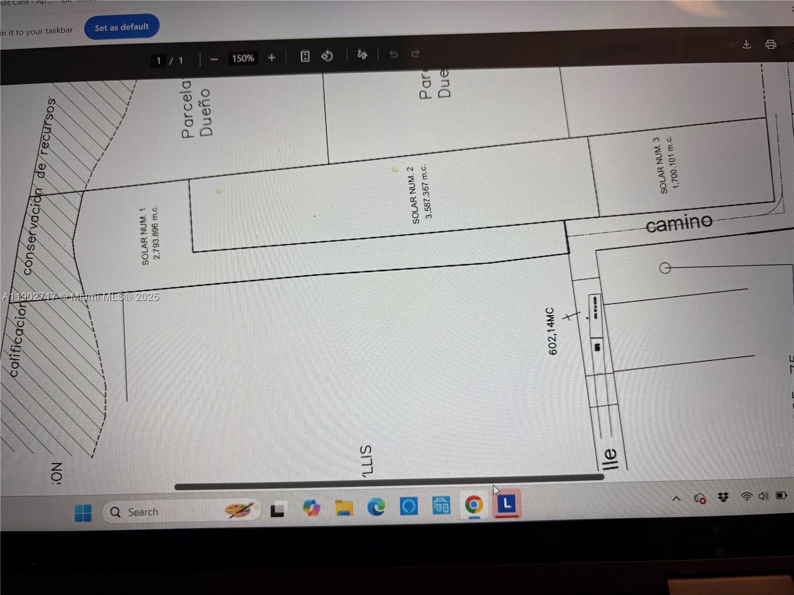 This image shows a land survey map depicting three numbered plots and surrounding areas — CARR 110 KM.HM 9.9 NW OCEAN VIEW 1700 SM, PR 00603, PR