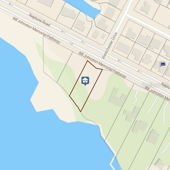 This is a map showing a property lot outlined in red next to a lake — NEPTUNE ROAD, KISSIMMEE, FL