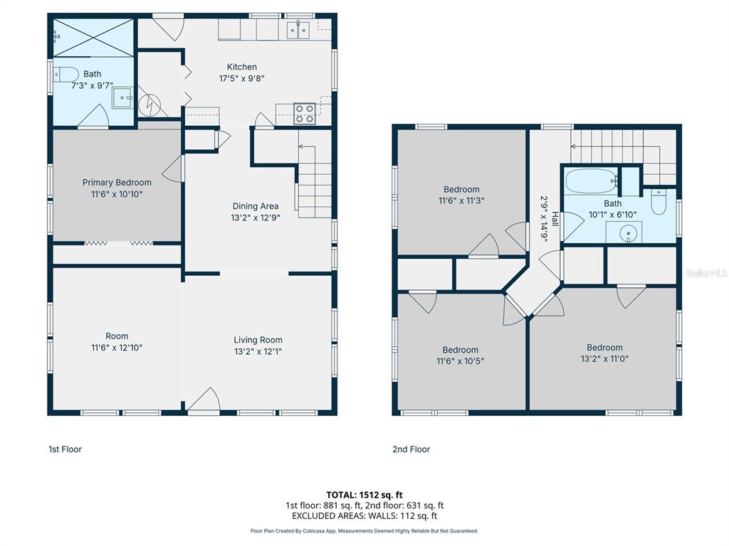 This is a two-story floor plan showing the layout of a house with five bedrooms — 917 E 26TH AVENUE, TAMPA, FL
