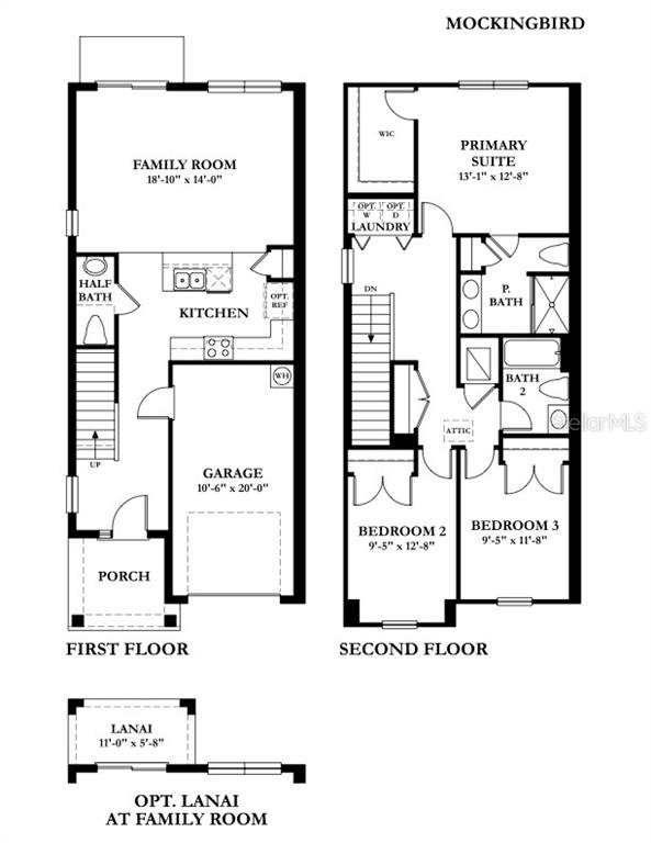 This floor plan shows a two-story home with a garage, kitchen, and three bedrooms — 1421 E 29TH AVENUE, TAMPA, FL