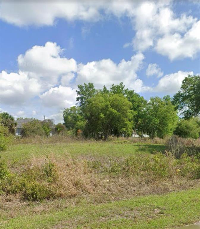 A vacant, grassy lot with scattered shrubs and trees under a partly cloudy blue sky — 295 GLENGARY CIRCLE, PUNTA GORDA, FL