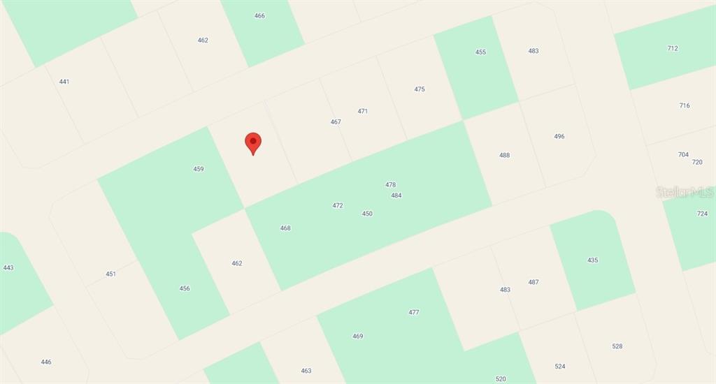 This is a map showing property lot lines and house numbers in a residential neighborhood — 463 HUMORESQUE LANE, LAKE PLACID, FL