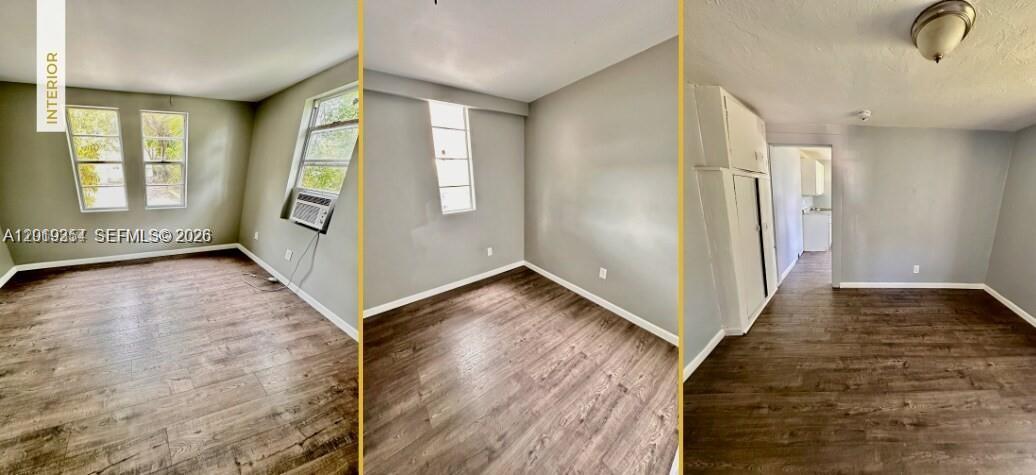 This composite image shows interior views of a room with wood-look flooring and gray walls — 6326 NW 4th Ave, Miami FL 33150, MIAMI, FL