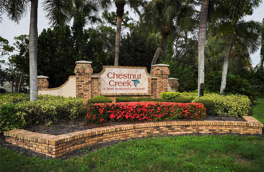 A palm tree stands in the front yard next to the side of a house — 105 WOODINGHAM DRIVE, VENICE, FL