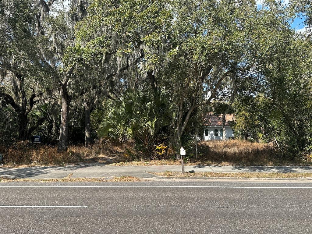 A vacant, tree-covered lot sits behind a sidewalk next to a paved road — 2698 W LAKE MARY BOULEVARD, LAKE MARY, FL