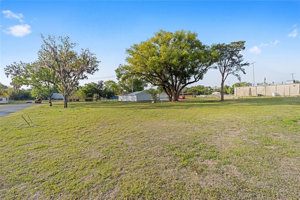 A large, grassy vacant lot features several mature trees under a clear blue sky — 6221 SE 110TH STREET, BELLEVIEW, FL