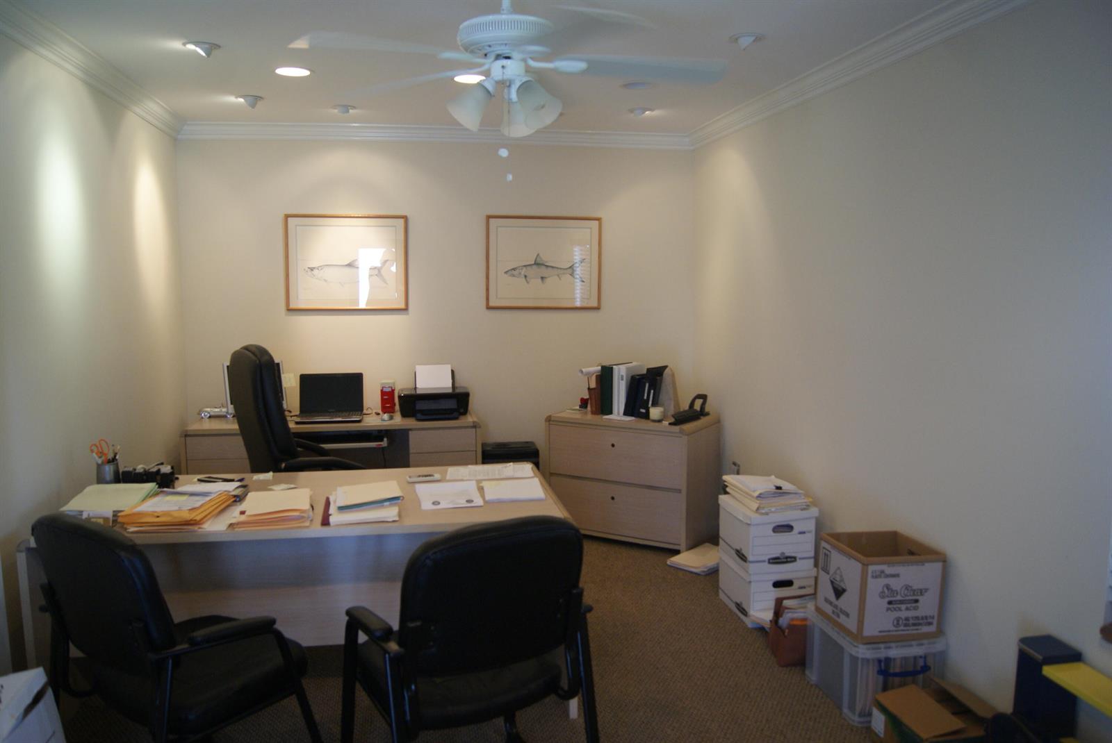 A home office features a desk, two chairs, a filing cabinet, and two framed fish prints — 766 SE 5th Avenue, Delray Beach FL 33483, DELRAY BEACH, FL