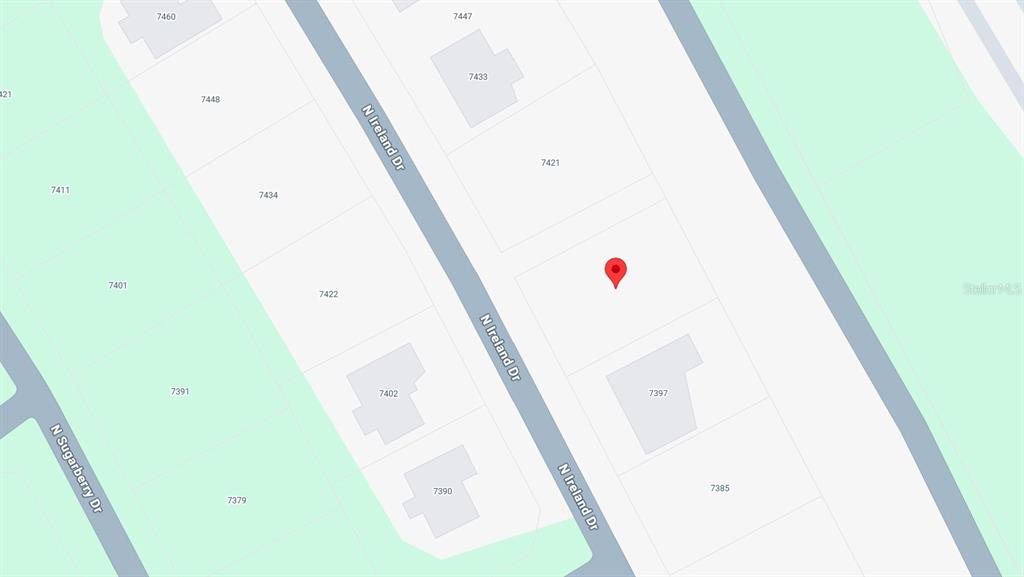 This is a map showing residential properties along N Ireland Dr — 7409 N IRELAND DRIVE, CITRUS SPRINGS, FL