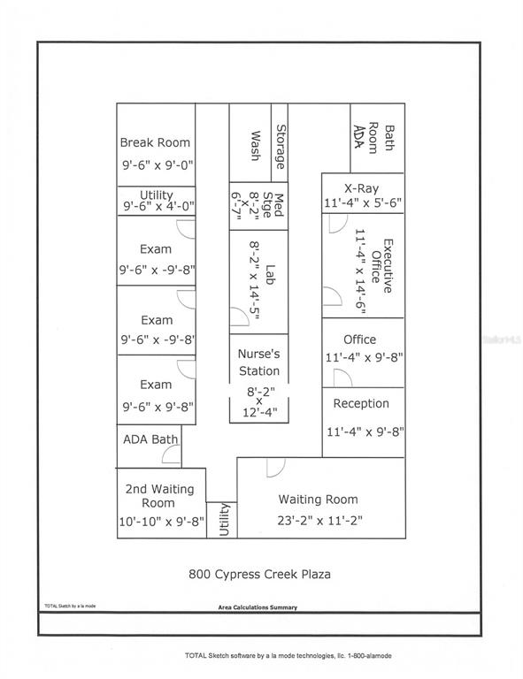 This is a floor plan for a medical office space with multiple exam rooms and offices — 5999 DUNDEE ROAD UNIT 800, WINTER HAVEN, FL