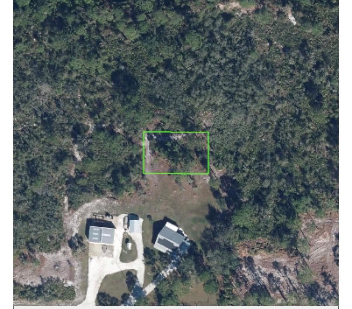 An aerial view shows a rectangular green outline marking a wooded lot near existing houses — 10131 Standing Woods Drive, Sebring FL 33875, SEBRING, FL
