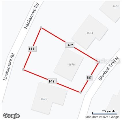 This is a map showing the property boundaries and dimensions of a residential lot — 10416 RAINSVILLE STREET, PORT CHARLOTTE, FL