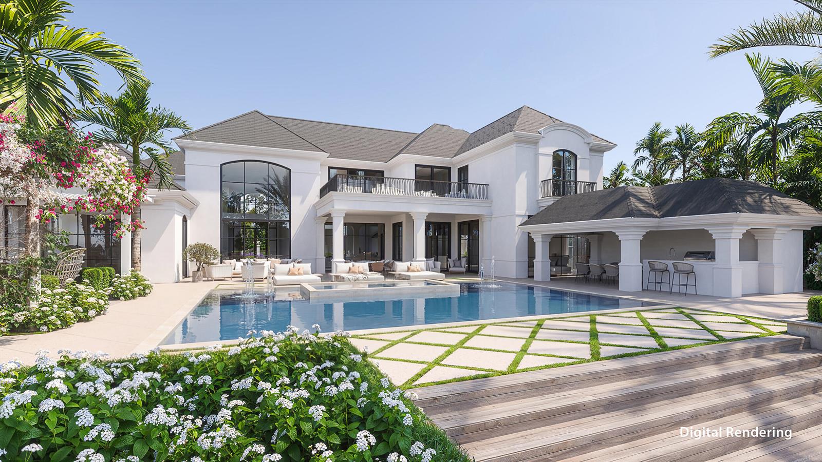 Backyard Rendering — 369 Eagle Drive, Jupiter FL 33477, JUPITER, FL