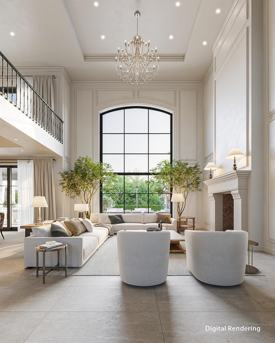 Living Room Rendering — 369 Eagle Drive, Jupiter FL 33477, JUPITER, FL