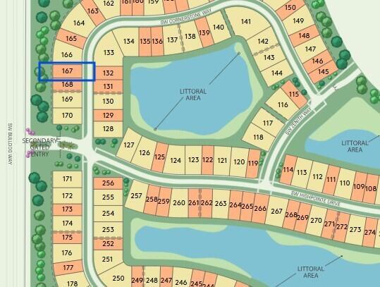This is a site map showing the layout of residential lots in a housing community — 4405 SW Cornerstone Way # 167, Stuart FL 34997, STUART, FL