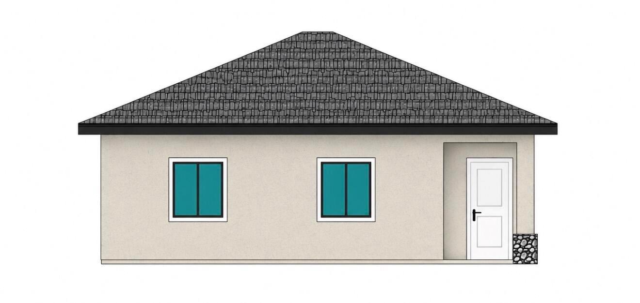A digital rendering of a single-story house exterior featuring a hip roof and white door — 2004 Easter Avenue, Fort Pierce FL 34950, FORT PIERCE, FL