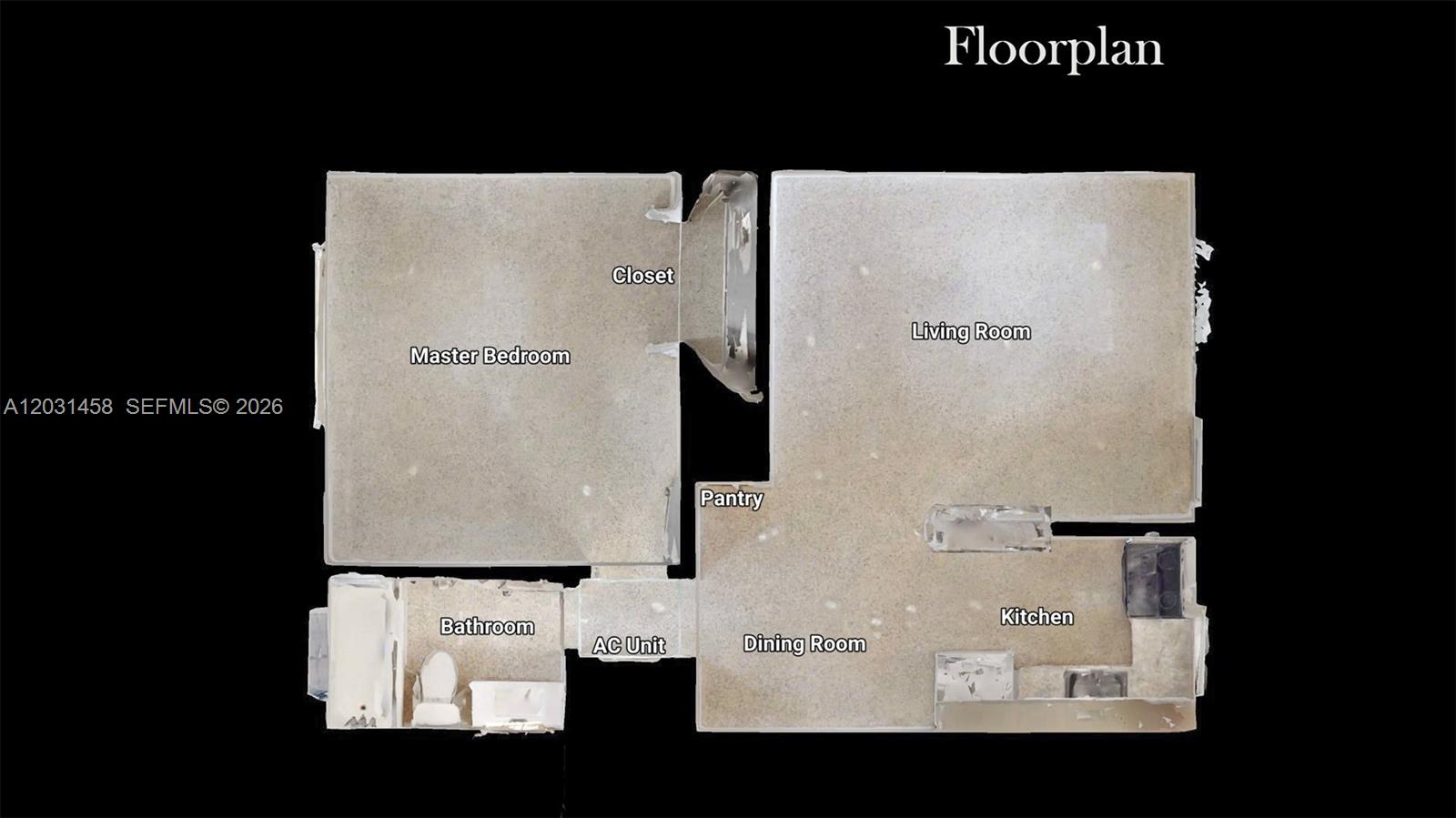 This is a top-down floor plan showing a one-bedroom apartment layout — 40 W 10th St # 3, Hialeah FL 33010, HIALEAH, FL