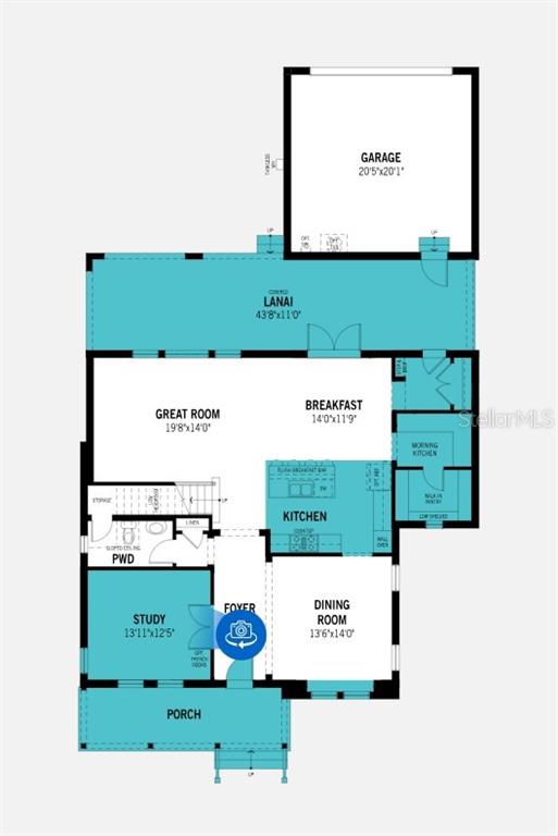 This is a floor plan for the first level of a house featuring a garage — 2511 CELEBRATION BOULEVARD, CELEBRATION, FL