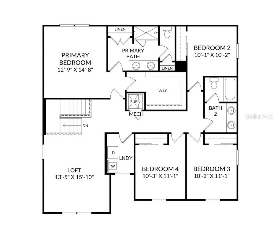 This is a floor plan for the second level of a residential home — 33905 SEATTLE SLEW DRIVE, SORRENTO, FL