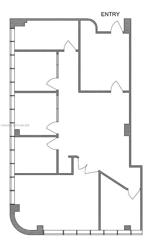 This is a floor plan of a multi-room office or residential unit with an entry — MIAMI LAKES, FL