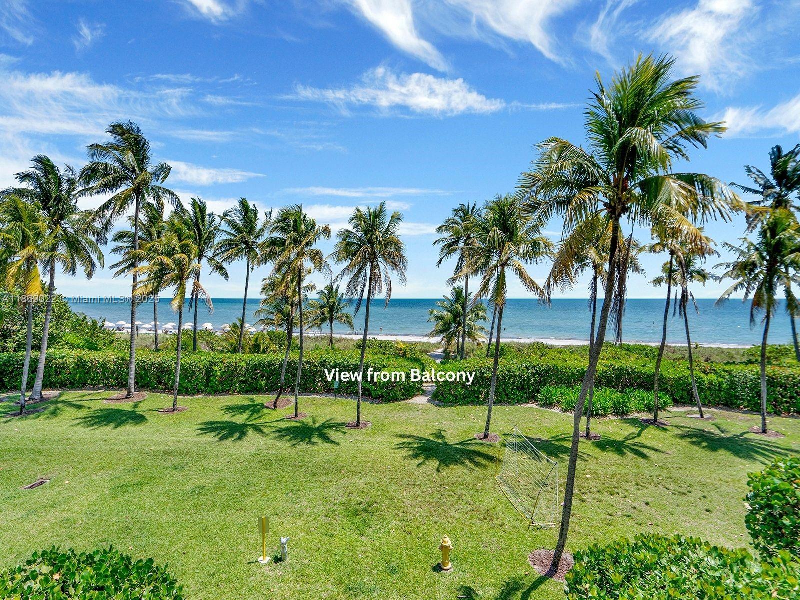 A grassy lawn with palm trees overlooks a beach and the ocean — 201 Crandon Blvd # 176, Key Biscayne FL 33149, KEY BISCAYNE, FL