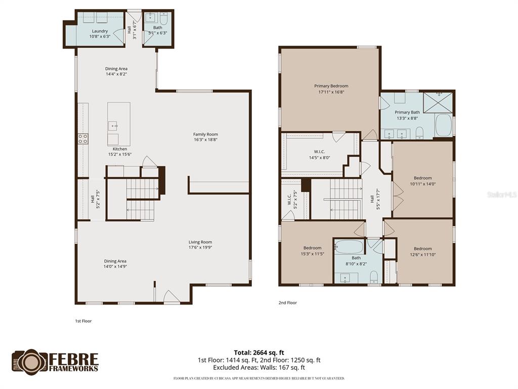 This is a floor plan showing the layout of a two-story residential home — 14759 ROYAL POINCIANA DRIVE, ORLANDO, FL