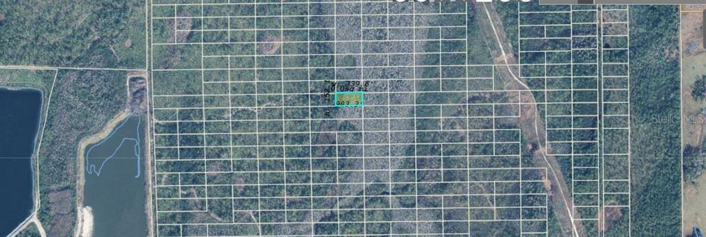 An aerial map view shows a rectangular plot of land highlighted within a larger grid — DILL ROAD, ORLANDO, FL
