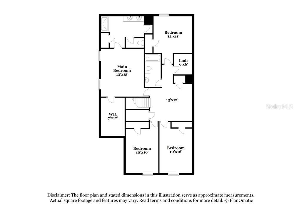 This is a floor plan showing the layout of a four-bedroom residential home — 10988 CARLTON FIELDS DRIVE, RIVERVIEW, FL