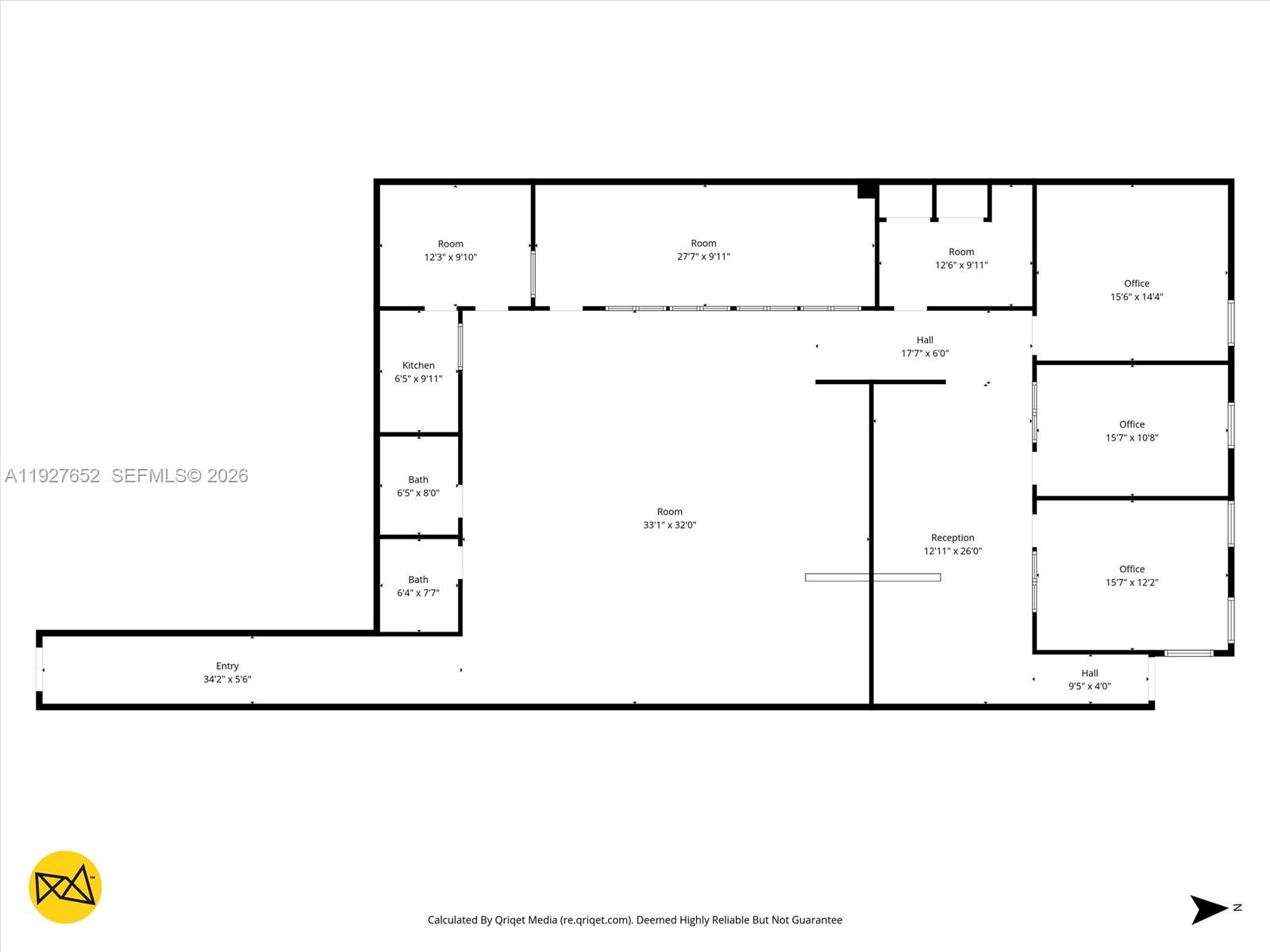 This is a floor plan showing the layout of a commercial office space — 3850 NW 114th Ave, Doral FL 33178, DORAL, FL