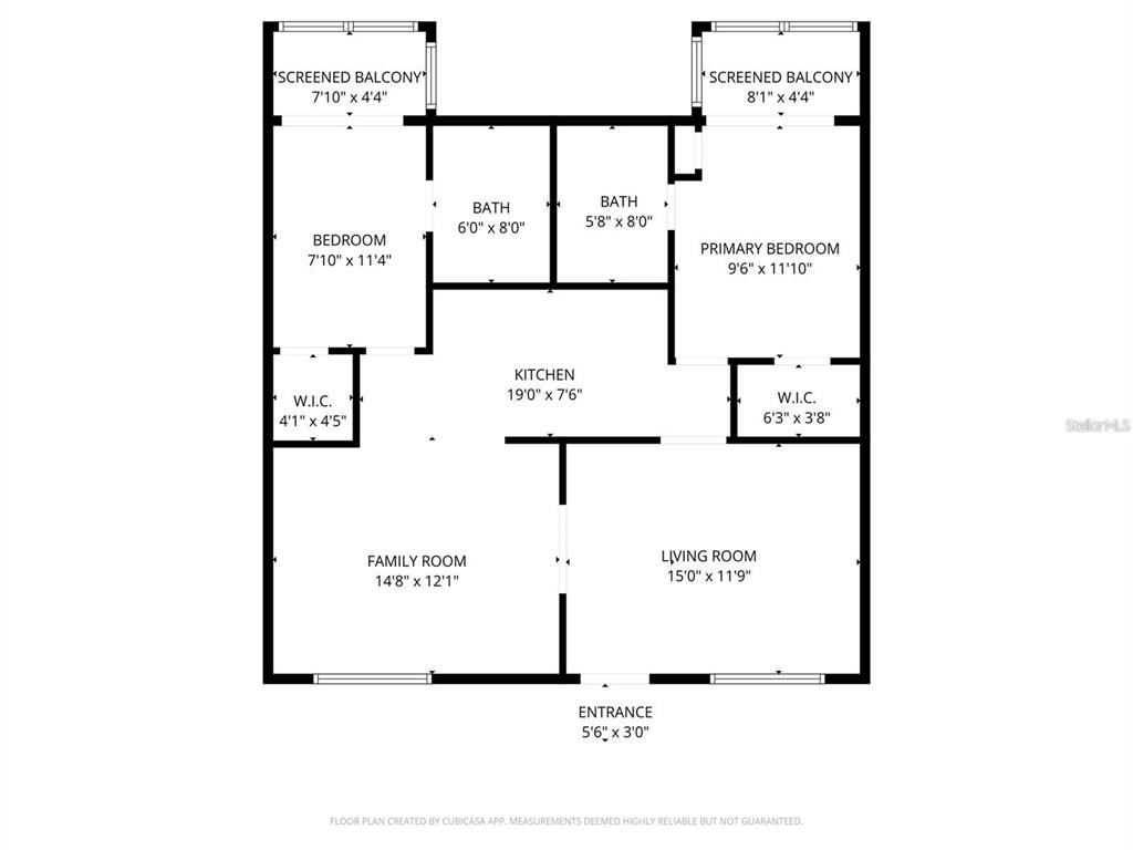 This is a floor plan for a two-bedroom apartment with two bathrooms and two balconies — 151 OYSTER BAY CIRCLE UNIT 200, ALTAMONTE SPRINGS, FL