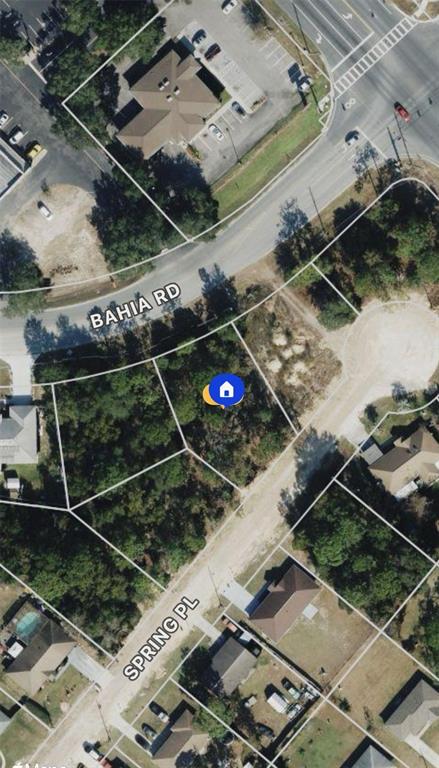 This is an aerial map view showing a vacant residential lot located on Spring Place — 12 SPRING PLACE, OCALA, FL