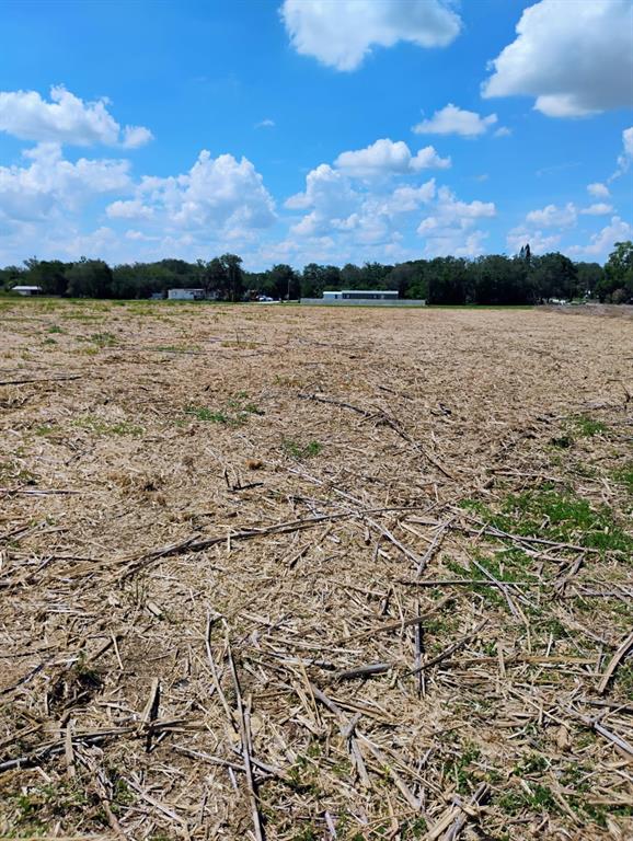 A wide, flat, cleared field covered in dry vegetation under a bright blue sky — 5933 MIKE KAHN ROAD, SEBRING, FL