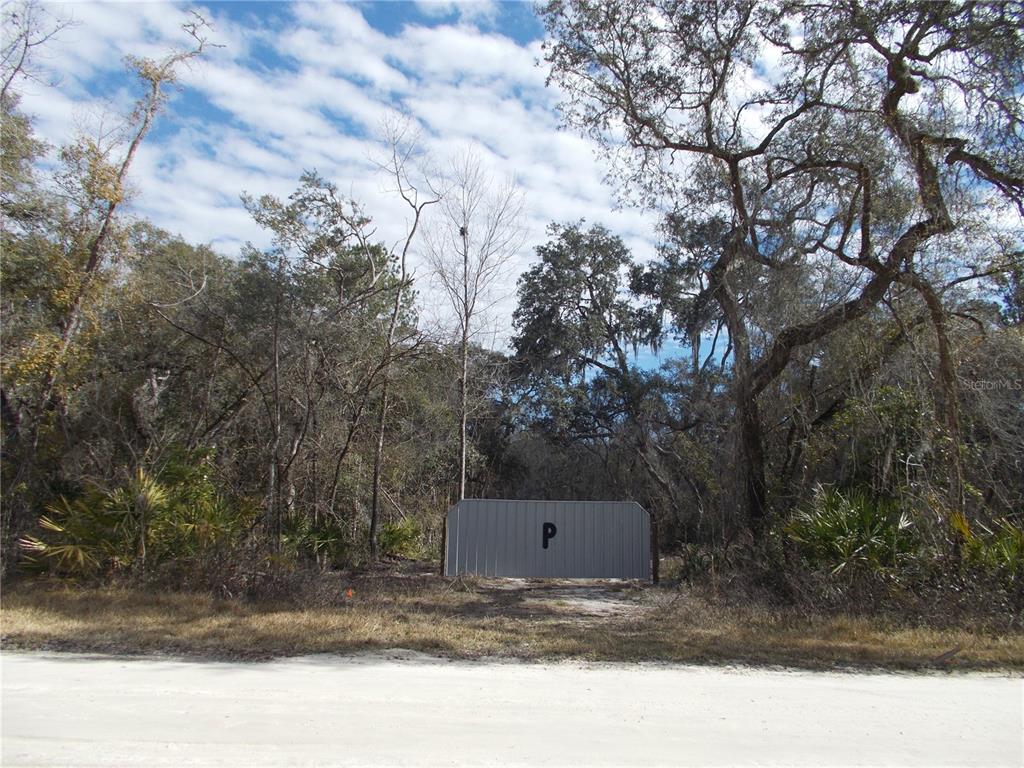 A metal gate stands at the entrance of a wooded lot along a dirt road — 0000 NE 836TH STREET, OLD TOWN, FL