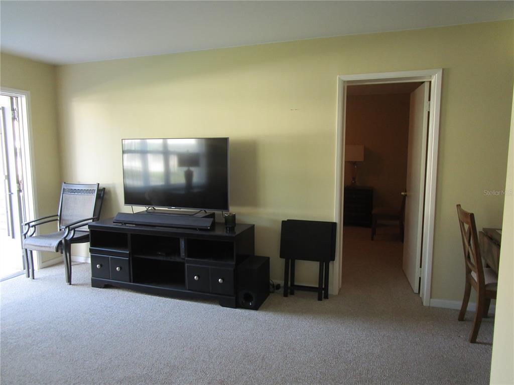 A living room features a television on a black stand, a chair, and a doorway — 5876 21ST STREET N UNIT 3, ST PETERSBURG, FL