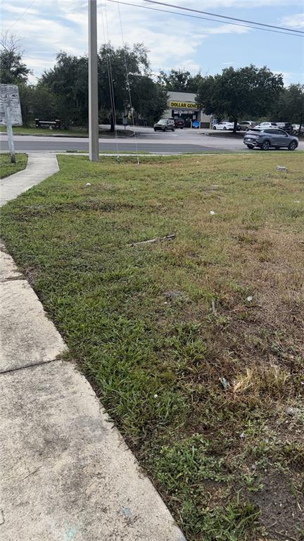 A sidewalk runs alongside a grassy lot with a Dollar General store in the background — 4341 LENOX BOULEVARD, ORLANDO, FL
