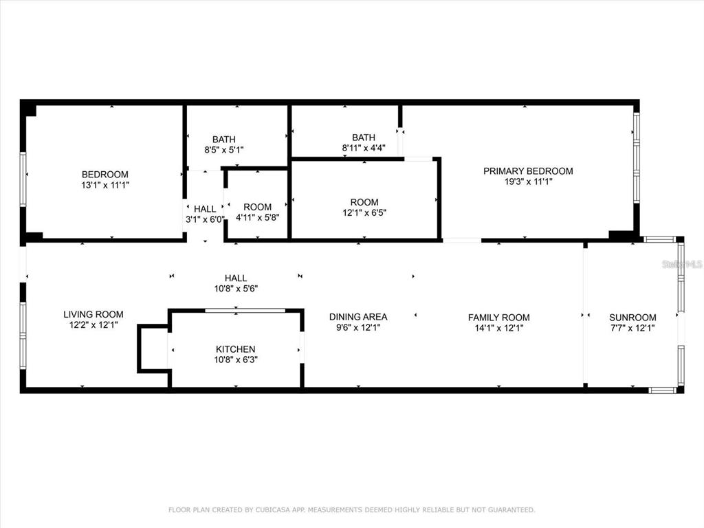 This is a floor plan showing the layout and dimensions of a residential home — 255 THE ESPLANADE N UNIT 106, VENICE, FL