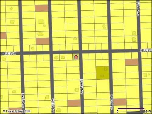 This is a map showing property parcel boundaries and street names in a residential neighborhood — 4206 E 10th Street, FL 33972, FL