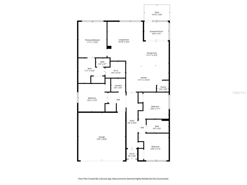 This is a floor plan of a single-story house with four bedrooms and a garage — 5230 DIANTHA WAY, BROOKSVILLE, FL