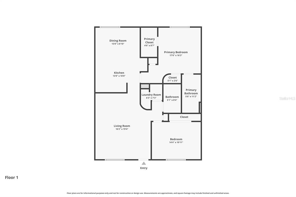 This is a floor plan showing the layout of a home with two bedrooms — 2209 UTOPIAN DRIVE E UNIT 307, CLEARWATER, FL