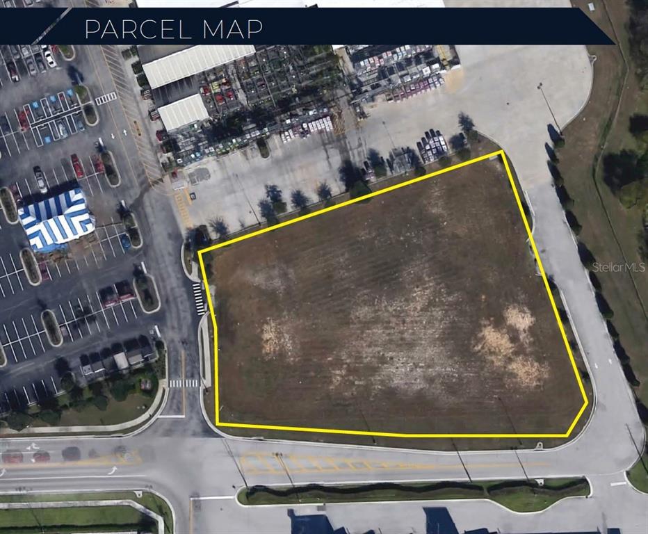 An aerial parcel map shows a vacant, irregularly shaped lot outlined in yellow — 2040 US HIGHWAY 27 N, SEBRING, FL