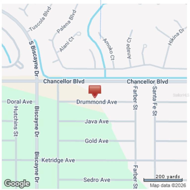 This is a map showing the location of a property near Chancellor Boulevard and Drummond Avenue — 13358 DRUMMOND AVENUE, PORT CHARLOTTE, FL