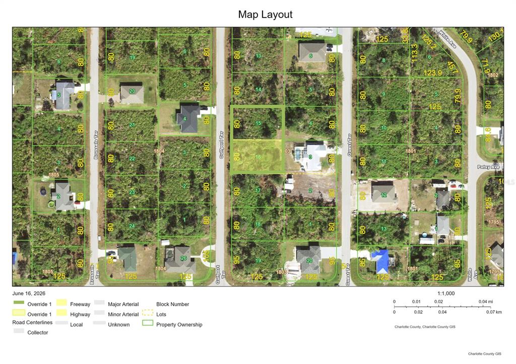 This is a map showing property lot lines and road layouts in a residential area — 5534 GULFPORT TERRACE, PORT CHARLOTTE, FL