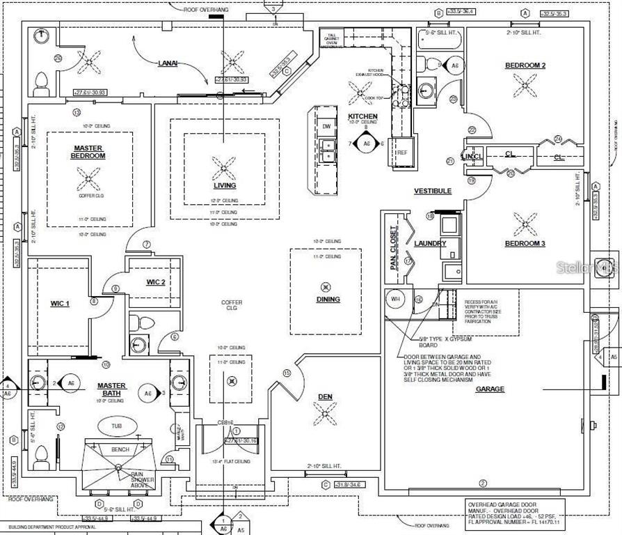 This floor plan shows a residential layout featuring a master suite, kitchen, living area, and garage — 17512 CUILLAGAN COURT, PUNTA GORDA, FL