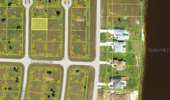 This is a map showing residential lots and existing homes in a neighborhood — 18 DOGWOOD TERRACE, PLACIDA, FL