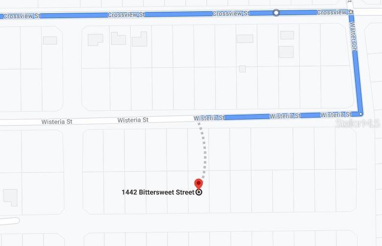 This map shows the location of a property relative to Wisteria Street and Crossview Street — 1442 BITTERSWEET STREET, LAKE PLACID, FL